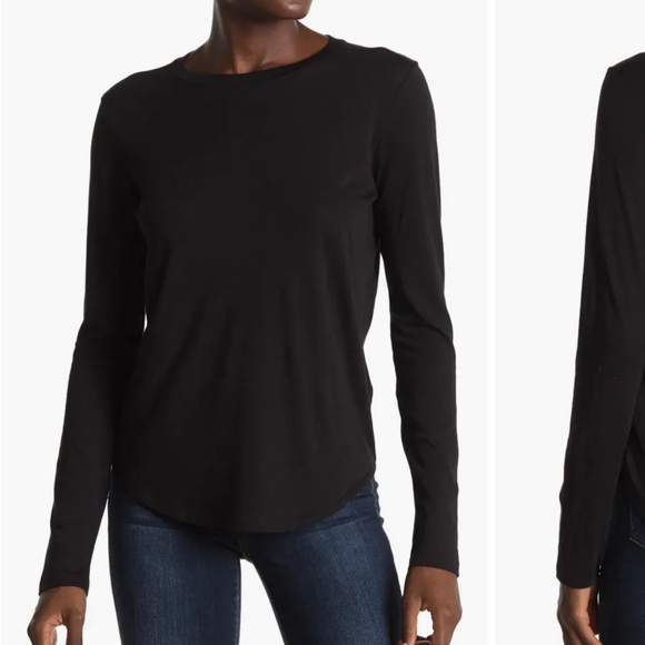 Vince black Little Boy Long Sleeve Crew Neck Top M - Picture 1 of 6